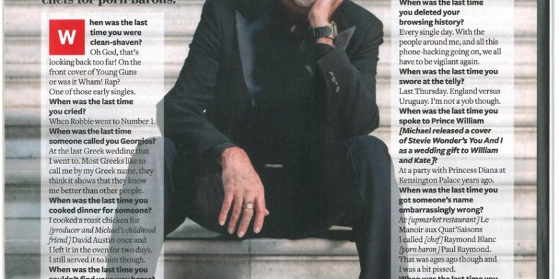 Q magazine interview with George Michael Sept 2014