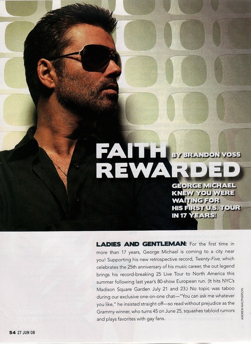 George Michael: Faith Rewarded (HX Magazine, 2008)